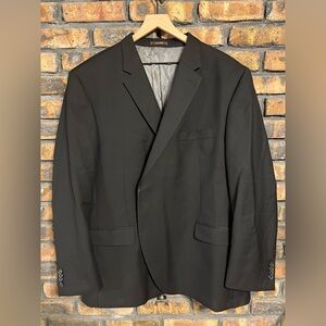 Peter Millar 52R Houndstooth Suit Blazer Jacket 100% Wool Made In Canada Black